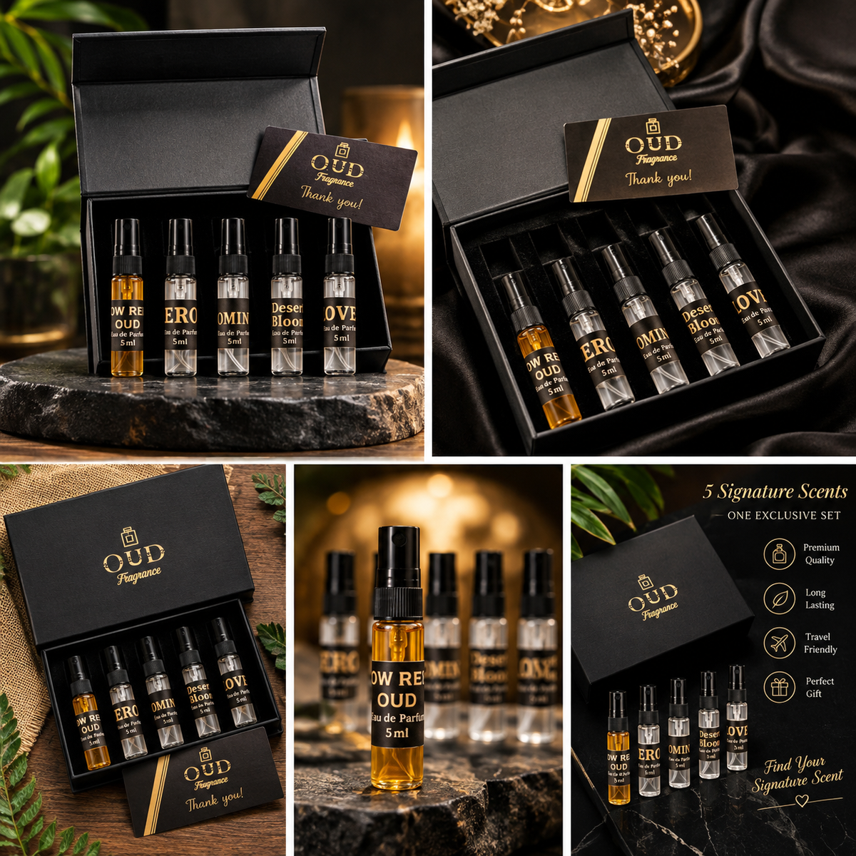 OUD Fragrance – 5-Piece Perfume Gift Set ✨